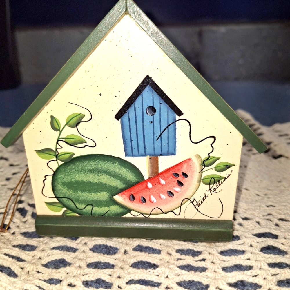 Faith Rollins Watermelon Cork Coaster set (6), Wooden, 1999 NWT